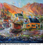 The High Colors of Summer at Petty Harbour, Oil on Canvas